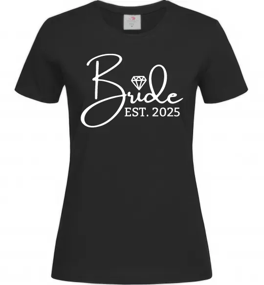Жіноча футболка Bride est. date Чорний фото