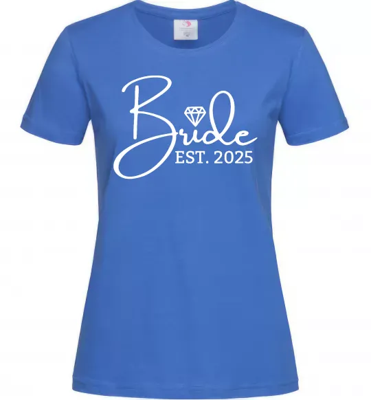 Жіноча футболка Bride est. date Яскраво-синій фото