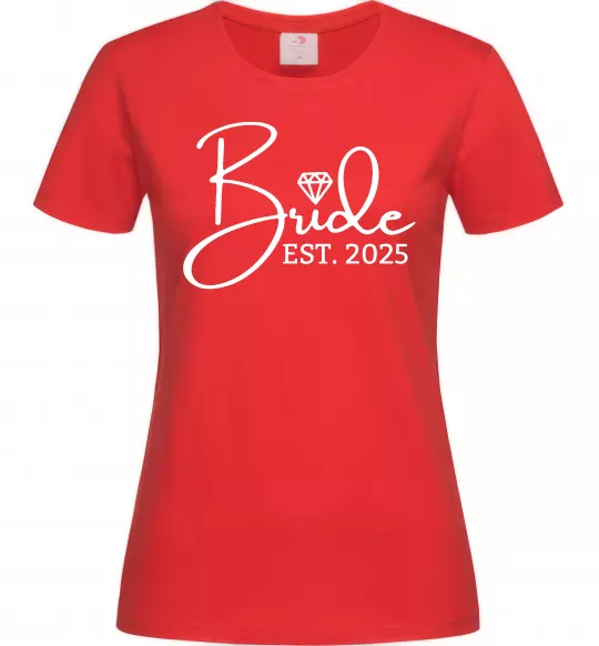 Жіноча футболка Bride est. date Червоний фото