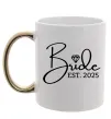 Чашка з кольоровою ручкою Bride est. date Золото фото