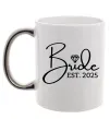 Чашка з кольоровою ручкою Bride est. date Срібло фото