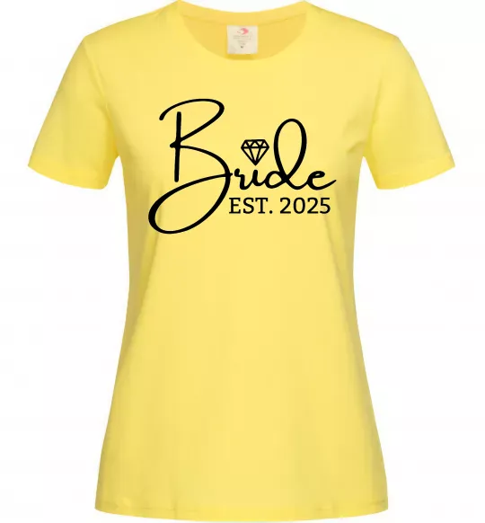 Жіноча футболка Bride est. date Лимонний фото