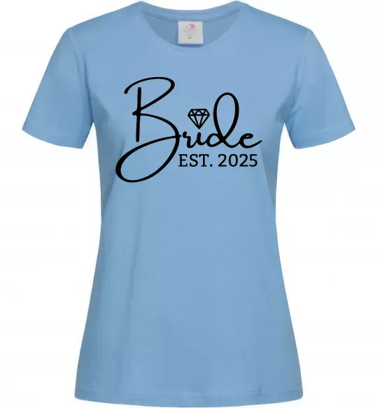 Жіноча футболка Bride est. date Блакитний фото
