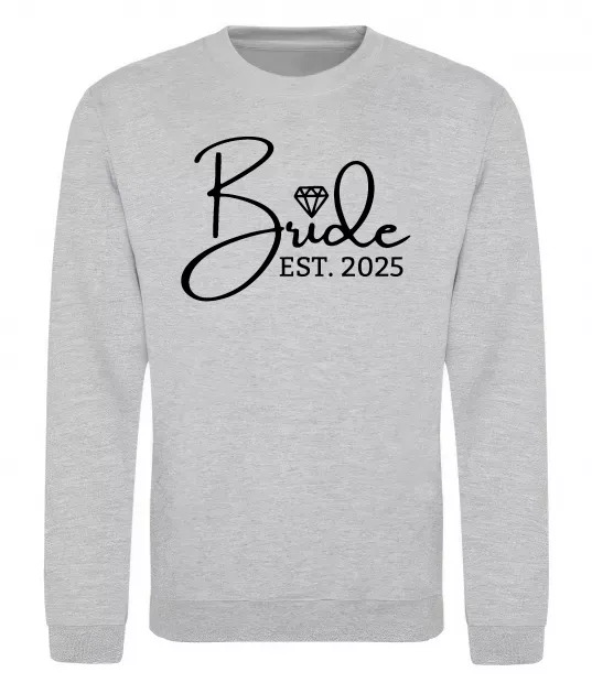 Світшот Bride est. date Сірий меланж фото