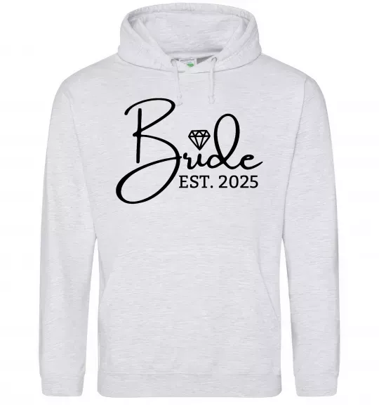 Женская толстовка (худи) Bride est. date Серый меланж фото