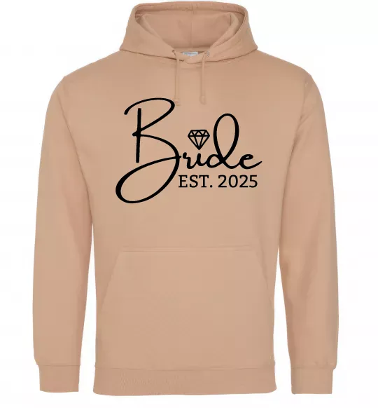 Женская толстовка (худи) Bride est. date Песочный фото