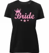 Женская премиум футболка Bride crown Черный фото