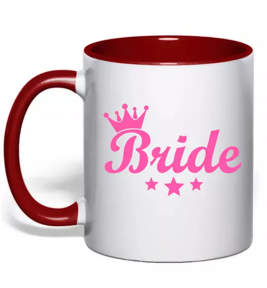 Чашка з кольоровою ручкою Bride crown Червоний фото