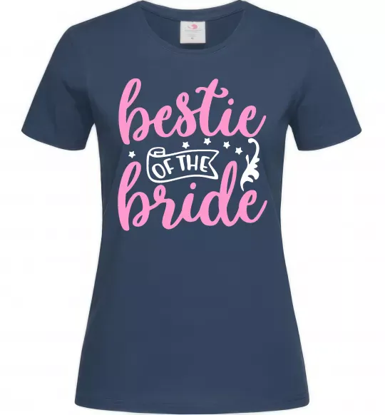 Жіноча футболка Bestie of the bride Темно-синій фото
