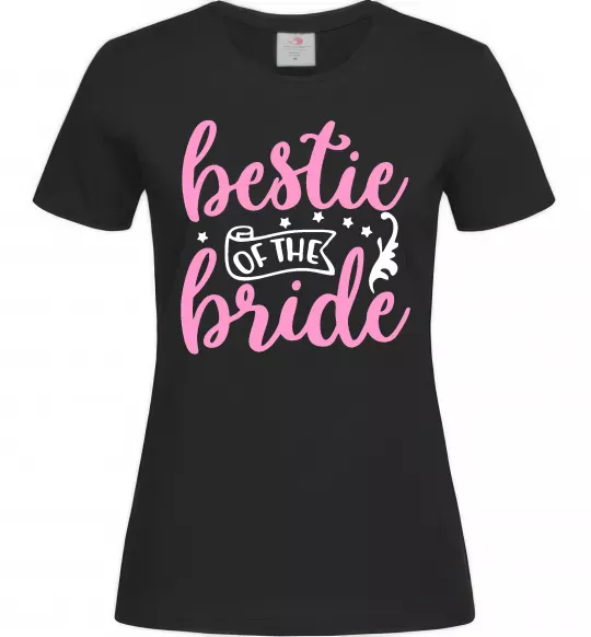 Жіноча футболка Bestie of the bride Чорний фото