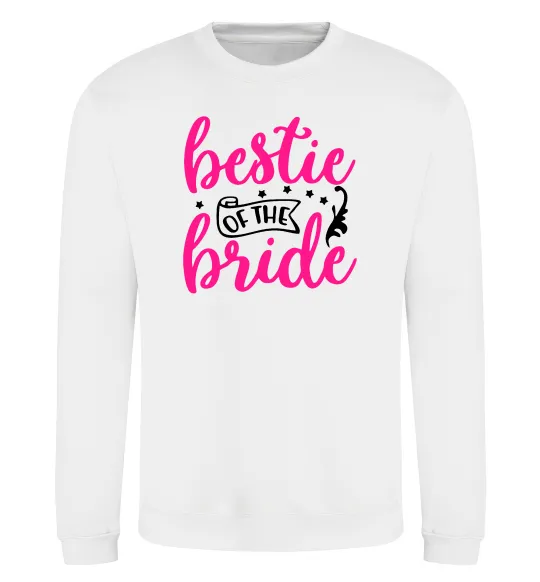 Світшот Bestie of the bride Білий фото