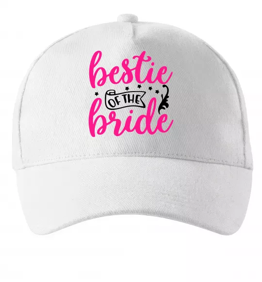 Кепка Bestie of the bride Білий фото