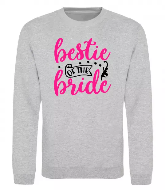 Свитшот Bestie of the bride Серый меланж фото