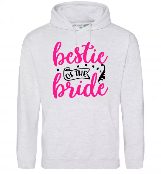 Женская толстовка (худи) Bestie of the bride Серый меланж фото