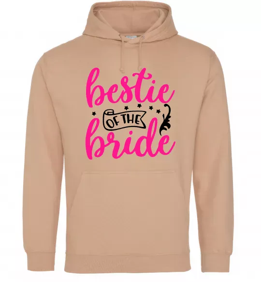 Женская толстовка (худи) Bestie of the bride Песочный фото