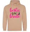 Женская толстовка (худи) Bestie of the bride Песочный фото