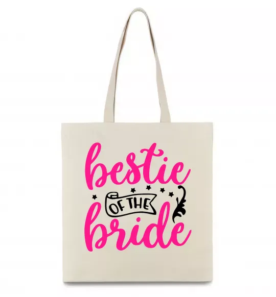 Еко-сумка Bestie of the bride Бежевий фото