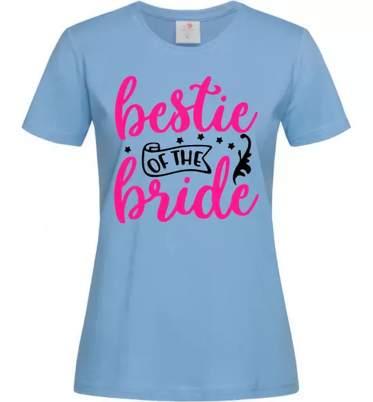 Жіноча футболка Bestie of the bride Блакитний фото