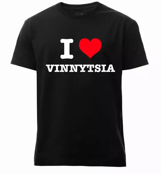 Чоловіча преміум футболка I love Vinnytsia Чорний фото