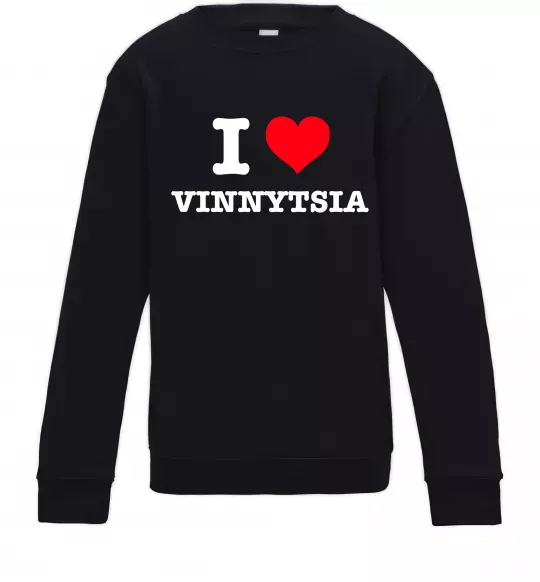 Детский Свитшот I love Vinnytsia Черный фото