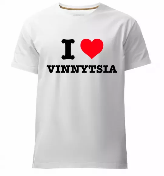 Чоловіча преміум футболка I love Vinnytsia Білий фото