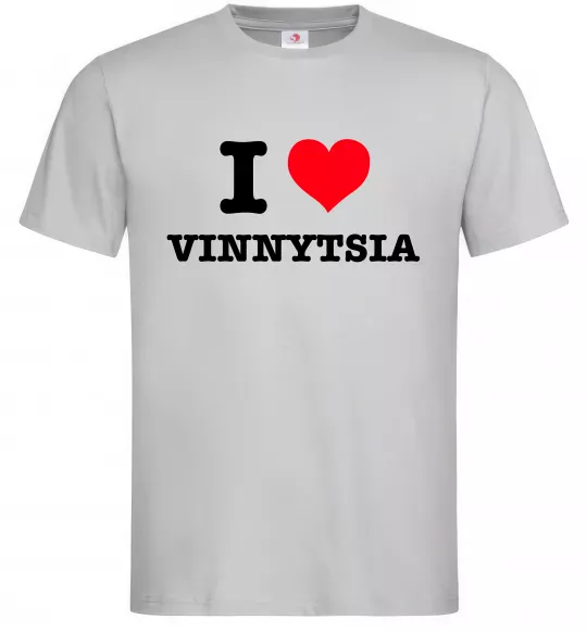 Чоловіча футболка I love Vinnytsia Сірий фото