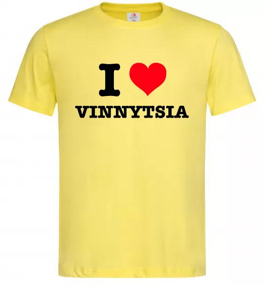 Чоловіча футболка I love Vinnytsia Лимонний фото