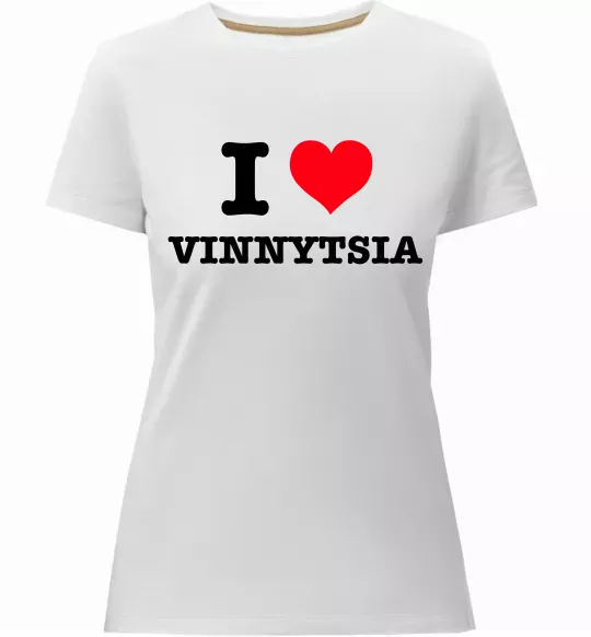 Жіноча преміум футболка I love Vinnytsia Білий фото