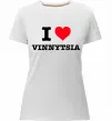 Жіноча преміум футболка I love Vinnytsia Білий фото