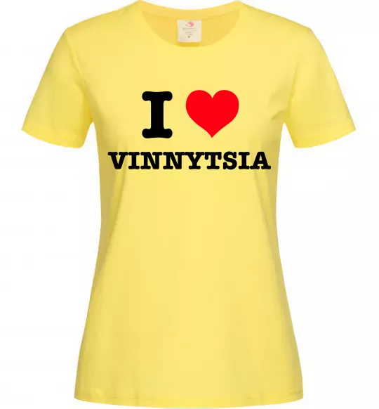 Жіноча футболка I love Vinnytsia Лимонний фото