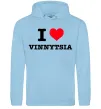 Мужская толстовка (худи) I love Vinnytsia Голубой фото