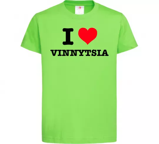 Детская футболка I love Vinnytsia Лаймовый фото