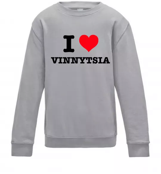 Детский Свитшот I love Vinnytsia Серый меланж фото