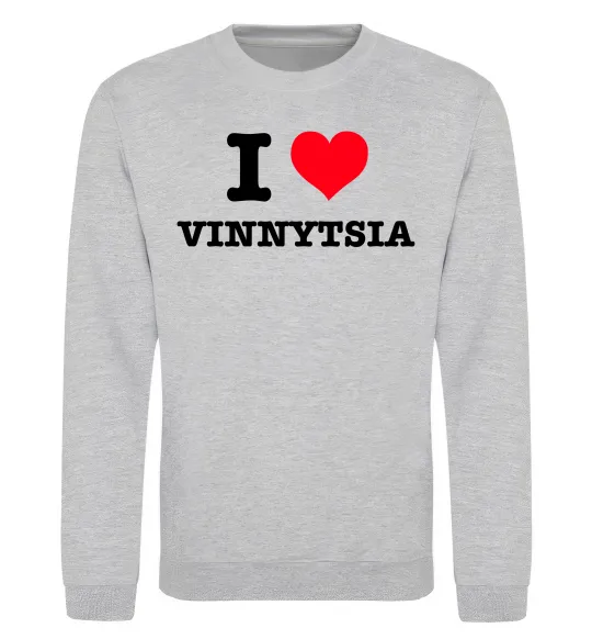 Свитшот I love Vinnytsia Серый меланж фото