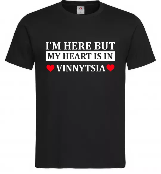 Мужская футболка My heart in Vinnytsia Черный фото