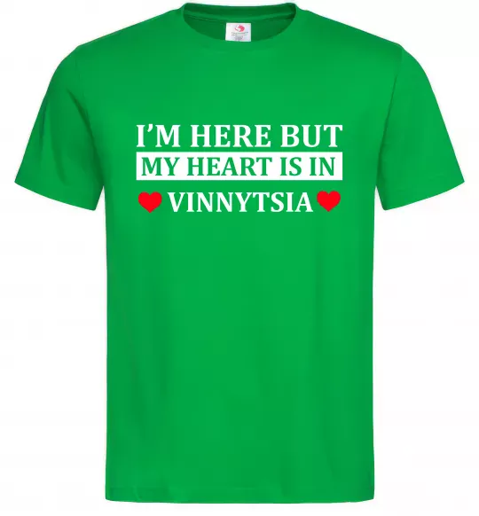 Мужская футболка My heart in Vinnytsia Зеленый фото