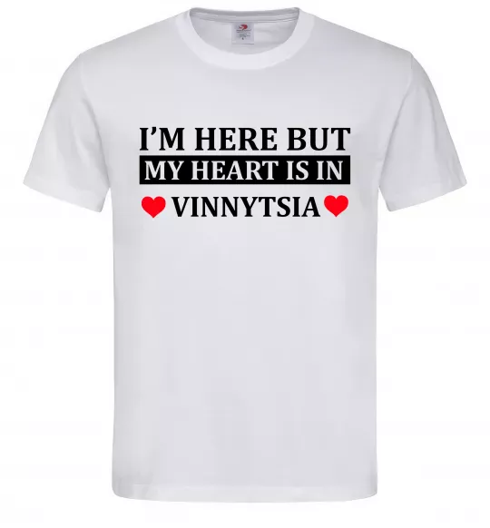Мужская футболка My heart in Vinnytsia Белый фото