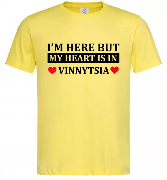 Мужская футболка My heart in Vinnytsia Лимонный фото