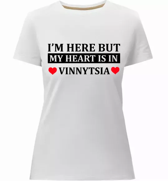 Женская премиум футболка My heart in Vinnytsia Белый фото