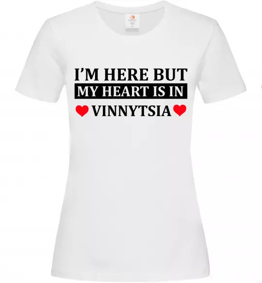 Жіноча футболка My heart in Vinnytsia Білий фото