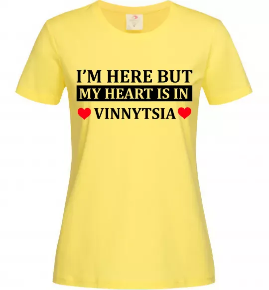 Жіноча футболка My heart in Vinnytsia Лимонний фото