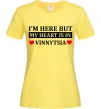 Жіноча футболка My heart in Vinnytsia Лимонний фото