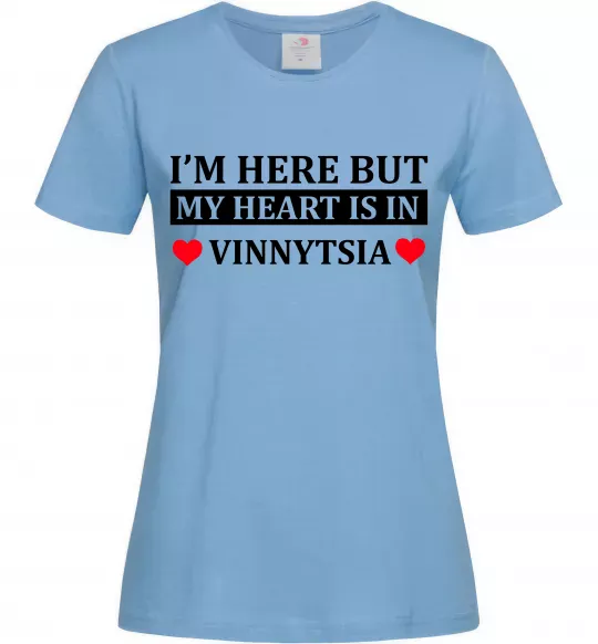 Жіноча футболка My heart in Vinnytsia Блакитний фото