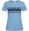 Жіноча футболка My heart in Vinnytsia Блакитний фото