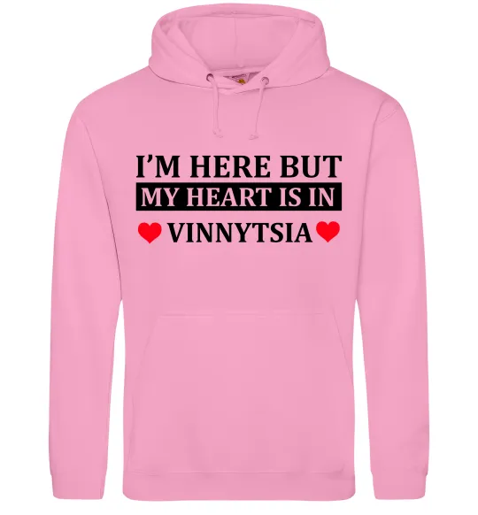 Чоловіча толстовка (худі) My heart in Vinnytsia Рожевий фото