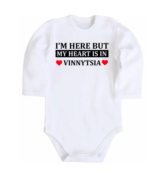 Дитячий бодік My heart in Vinnytsia Білий фото