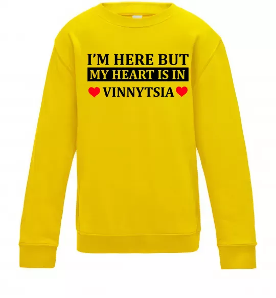 Дитячий світшот My heart in Vinnytsia Сонячно жовтий фото