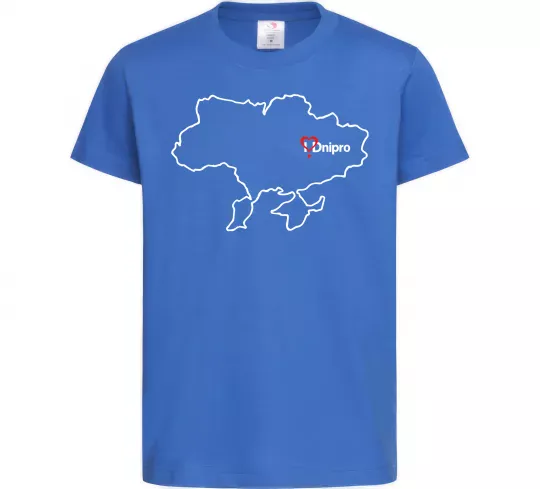 Дитяча футболка Дніпро карта Яскраво-синій фото