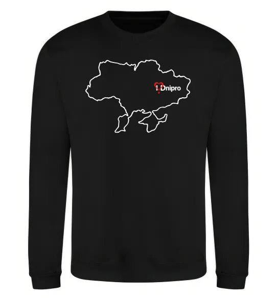 Свитшот Дніпро карта Черный фото