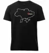 Мужская премиум футболка Дніпро карта Черный фото